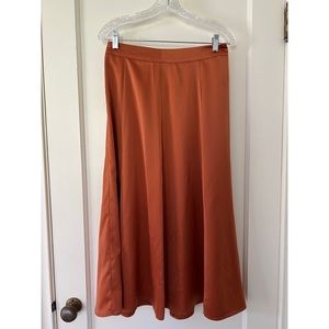 Loveriche Midi Rust Satin Skirt